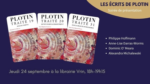 Présentation des Écrits de Plotin jeudi 24 septembre à 18h