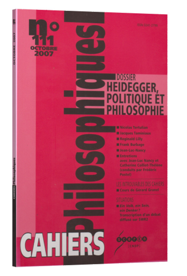 Heidegger, politique et philosophie