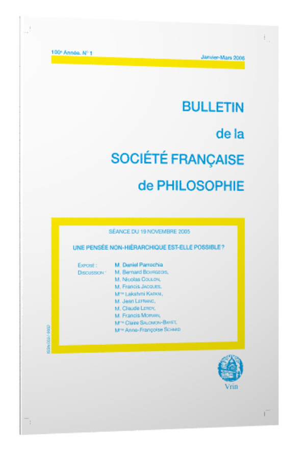 Une pensée non-hiérarchique est-elle possible?