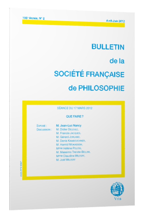 Que faire?