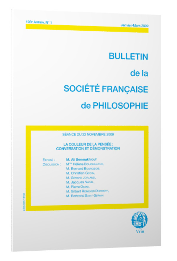 La couleur de la pensée Conversation et démonstration