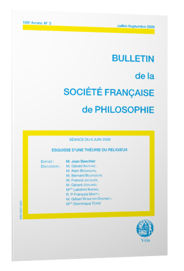 Esquisse d’une théorie du religieux