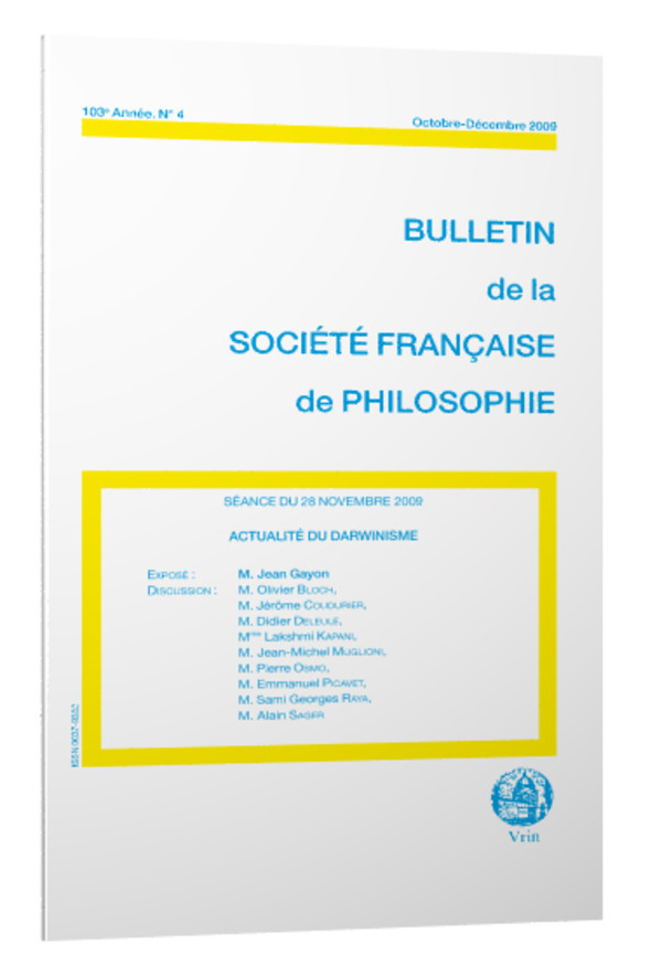 Actualité du Darwinisme