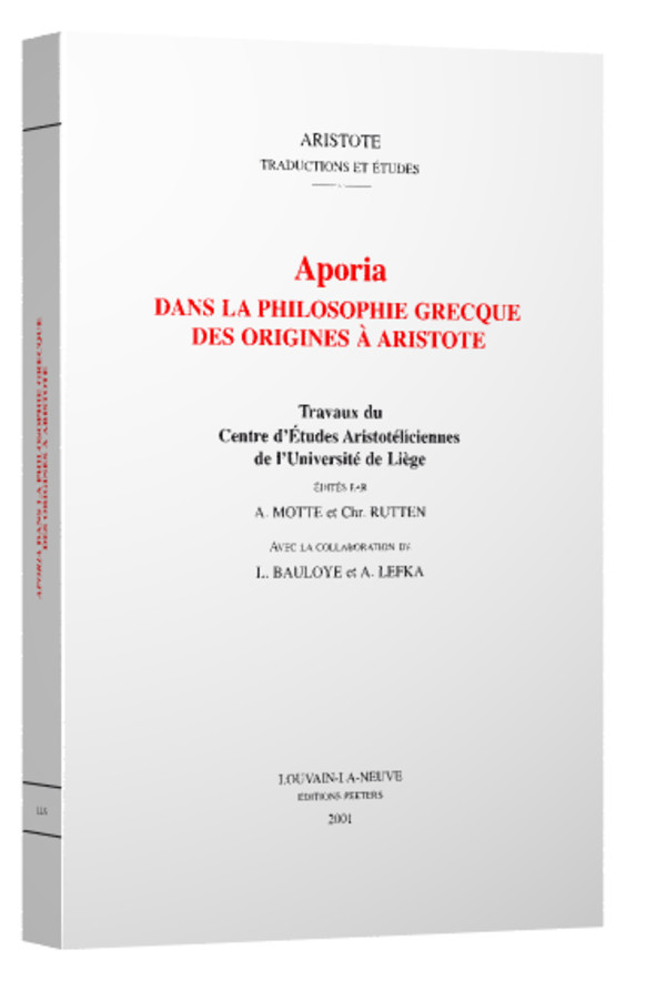Aporia dans la philosophie grecque des origines à Aristote