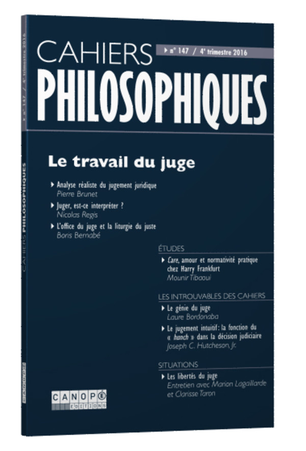 Le travail du juge