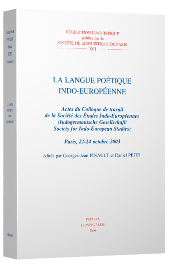 La langue poétique indo-européenne