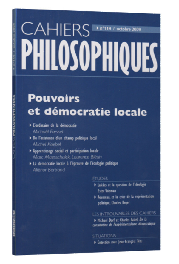Pouvoirs et démocratie locale