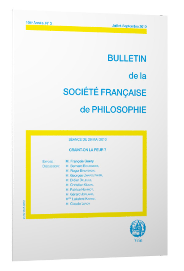 Craint-on la peur?