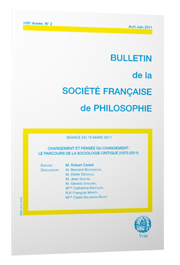 Changement et pensée du changement Le parcours de la sociologie critique 1970-2011