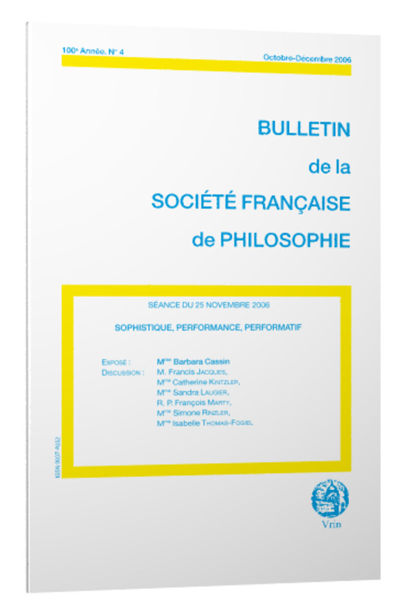 Sophistique, performance, performatif